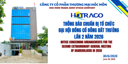 Thông báo chuẩn bị tổ chức ĐHĐCĐ bất thường lần 2 năm 2026 / Notice concerning arrangements for the second extraordinary general meeting of shareholders in 2026