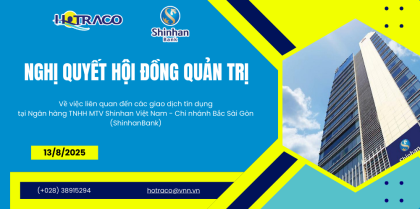Nghị quyết của HĐQT về việc liên quan đến các giao dịch tại Ngân hàng ShinhanBank