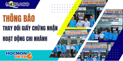 Thông báo thay đổi giấy Chứng nhận Đăng ký Kinh doanh CHXD Tân Xuân